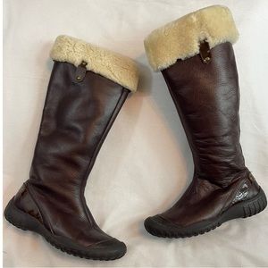 Cole Haan Air JOA Shearling  Brown Leather Boots Size: 5.5 B